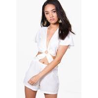 olivia cut out detail playsuit ivory