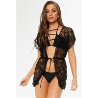 Olivia Black Mesh Kimono