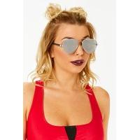 olivia buckland silver frame mirrored sunglasses