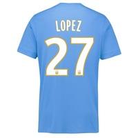 Olympique de Marseille Away Shirt 2017-18 - Kids with Lopez 27 printin, Black