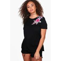 Olivia Floral T-shirt - black