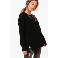 Olivia Lace Up Side Jumper - black