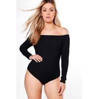 Olivia Off The Shoulder Ribbed Body - black