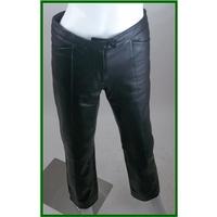 olly size 10 black leather trousers