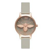 Olivia Burton Moulded Bee Grey Dial and Rose Gold Watch