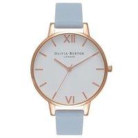 Olivia Burton White Dial Chalk Blue and Rose Gold Watch