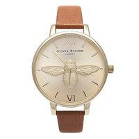 Olivia Burton Animal Motif Moulded Bee Tan and Gold Watch