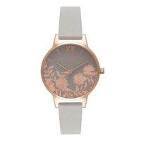 Olivia Burton Lace Floral Grey and Rose Gold Watch