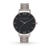 Olivia Burton Big Dial Bracelet Black Dial and Silver