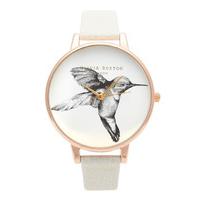 Olivia Burton-Watches - Animal Motif Hummingbird Mink Rose Gold - White