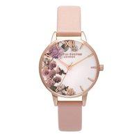 Olivia Burton Enchanted Garden Midi Floral Dial Rose Gold And Dusty Pink Watch