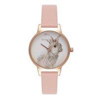 olivia burton woodland bunny rose gold and dusty pink watch