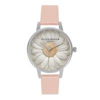 Olivia Burton Flower Show 3D Daisy Dusty Pink and Silver Watch