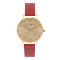 Olivia Burton Midi Dial Red and Gold Watch