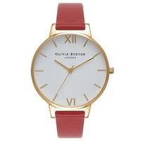 Olivia Burton Big Dial Red and Gold Watch