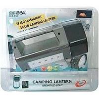 omega 25310 dual led flashlight camping lantern in silver