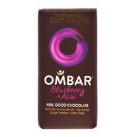 ombar acai blueberry organic raw chocolate bar 10 x 35g