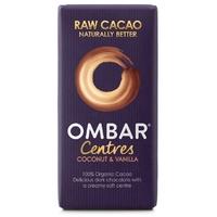 Ombar Centres Coconut & Vanilla Organic Raw Chocolate Bar - 10 x 35g
