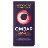 Ombar Centres Raspberry & Coconut Organic Raw Chocolate Bar - 10 x 35g