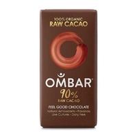 Ombar Dark 90% Organic Raw Chocolate Bar - 10 x 35g