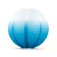 Ombre Coloured Round Paper Globe Lanterns - Oasis Blue