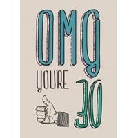 omg youre 30 happy birthday card go1011