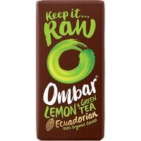 ombar organic green tea lemon chocolate 38g