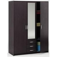 omega chocolate wardrobe 3 door 3 drawer