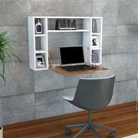 Omega Wall Desk, White/Brown