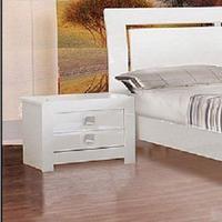 omega white high gloss bedside cabinet