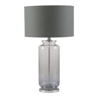 Ombre Glass Table Lamp with Shade, Grey