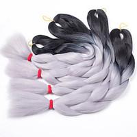 Ombre 1B/Gray Color Box Braids Hair Synthetic Hair Braiding Hair Extensions