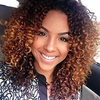 Ombre T1B/30 Lace Front Wigs Human Hair Kinky Curly for Woman 150% Density Peruvian Virgin Hair Glueless Lace Wigs with Baby Hair