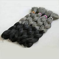 ombre black mix dark grey box braids hair kanekalon synthetic hair xpr ...