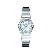 omega constellation ladies stainless steel diamond set bracelet watch