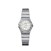 Omega Constellation ladies\' diamond-set stainless steel bracelet watch