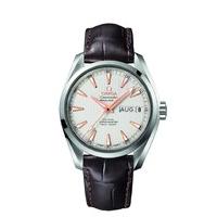 Omega Seamaster Aqua Terra Annual Calendar men\'s brown leather strap watch