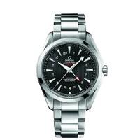 Omega Seamaster Aqua Terra men\'s 43mm black dial stainless steel bracelet watch