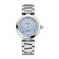 Omega De Ville Ladymatic Facelift automatic diamond-set blue mother of pearl dial stainless steel bracelet watch
