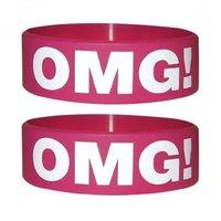 Omg Pink Rubber Wristband