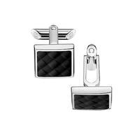 Omega Black Square Rubber Cufflinks