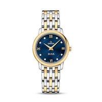 omega ladies de ville two tone prestige quartz 274mm navy dial watch