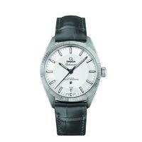 omega constellation globemaster mens automatic grey strap watch