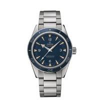 omega seamaster mens blue dial stainless steel braclelet watch