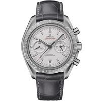 Omega Mens Grey Chronograph Speedmaster Moonwatch Ceramic Grey Dial Leather Strap Watch 311.93.44.51.99.002