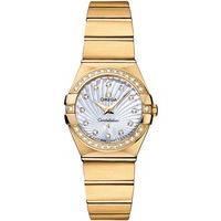 Omega Ladies 18 Carat Gold Constellation Mother Of Pearl Diamond Dial Bracelet Watch 123.55.24.60.55.003