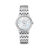 omega ladies de ville presitage 27mm mother of pearl dial quartz watch