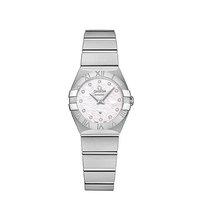 omega ladies constellation 24mm diamond and patterned mother of pearl  ...