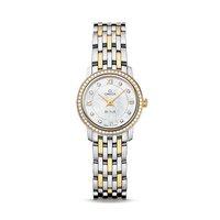 Omega Ladies De Ville Prestige 24mm Steel and Gold Diamond Bezel Watch