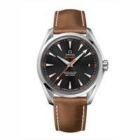 Omega Gents Seamaster Aqua Terra Co-Axial Brown Leather Strap Watch